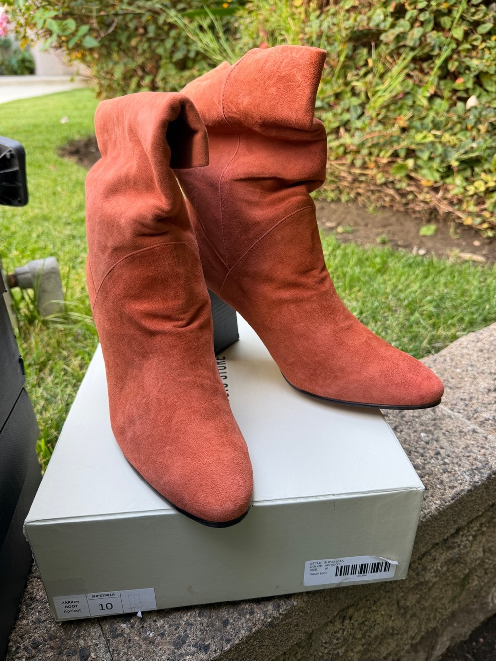 No. 6 Store Parker Apricot Suede Slouch Ankle Boots